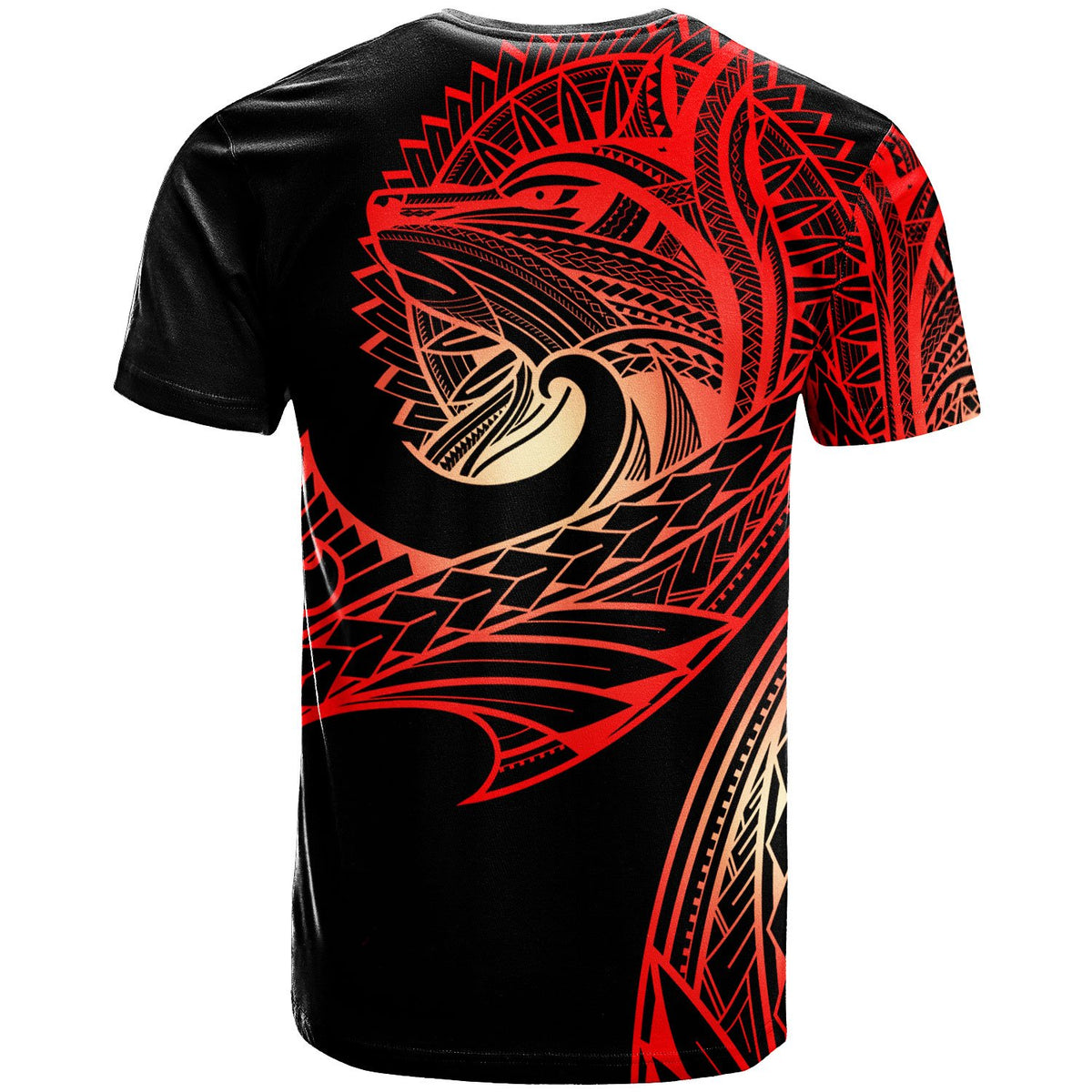 Vanuatu Polo Shirt Leader Wolf Is You Red Gradient Color - Polynesian Pride