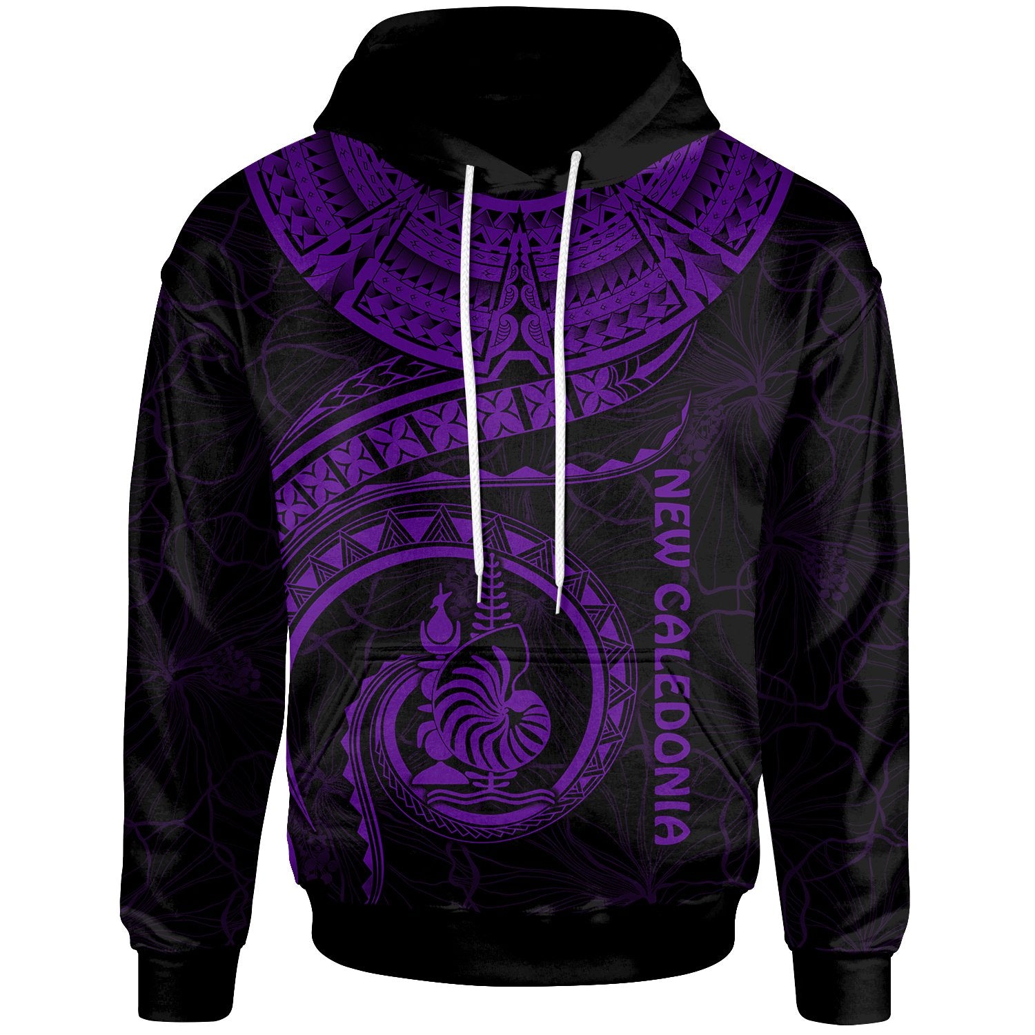 New Caledonia Polynesian Hoodie New Caledonia Waves (Purple) Unisex Purple - Polynesian Pride