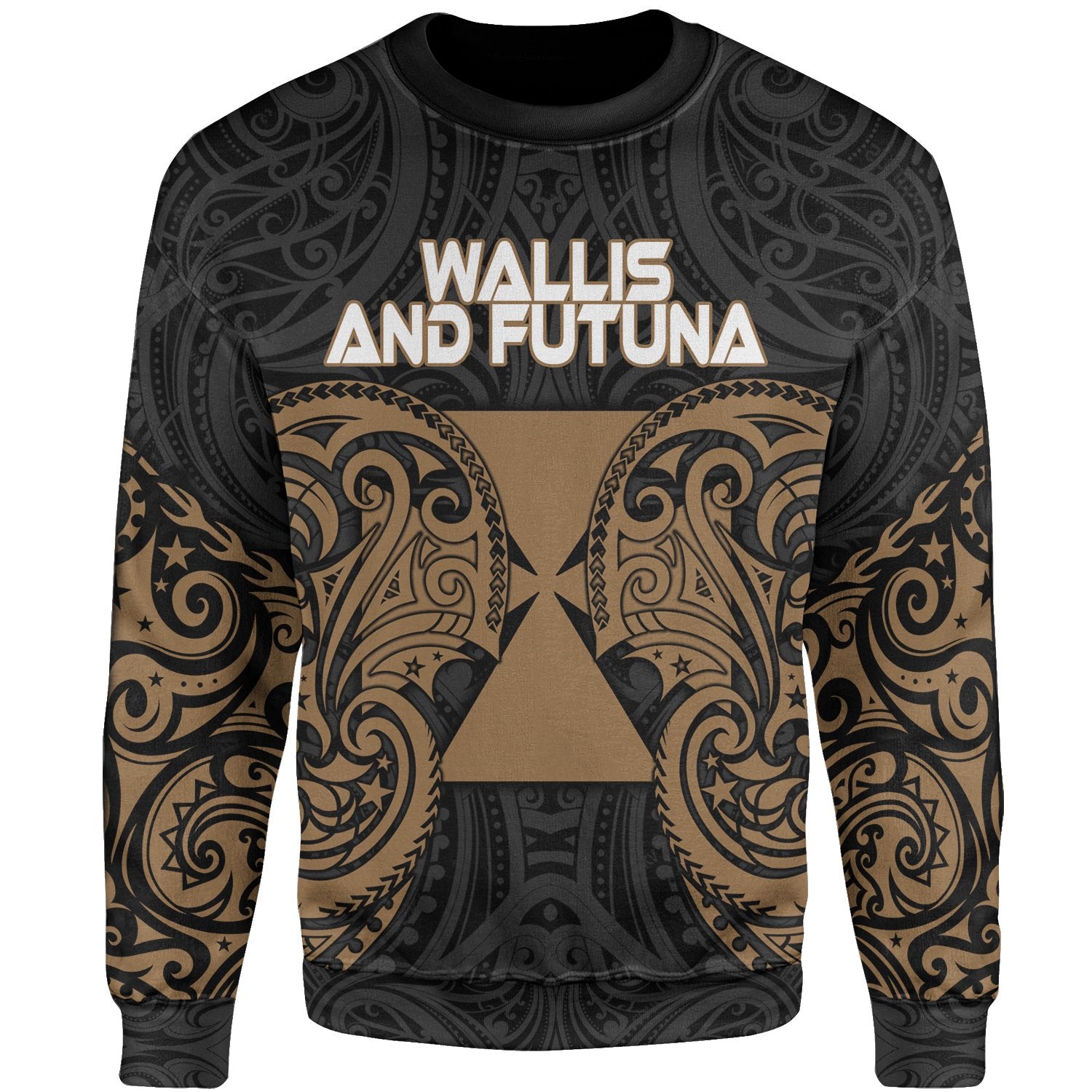Wallis and futuna Polynesian Sweater - Spirit Style Gold Unisex Gold - Polynesian Pride
