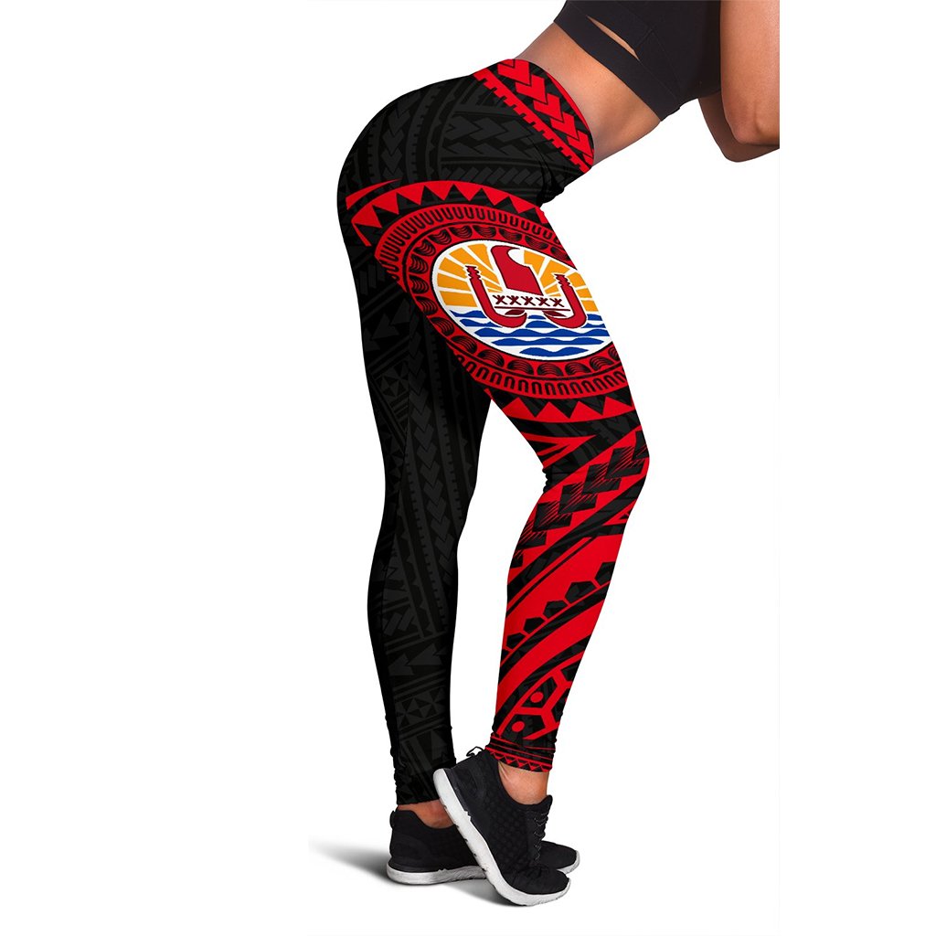 Tahiti Women's Leggings - Polynesian Red Version Red - Polynesian Pride