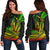 (Custom Personalised) Hawaii Fish Hook Polynesian Tribal Reggae Women Off Shoulder Sweater - LT12 Reggae - Polynesian Pride