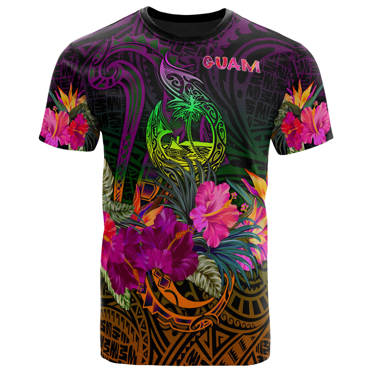 Guam Polynesian T Shirt Summer Hibiscus Unisex Reggae - Polynesian Pride