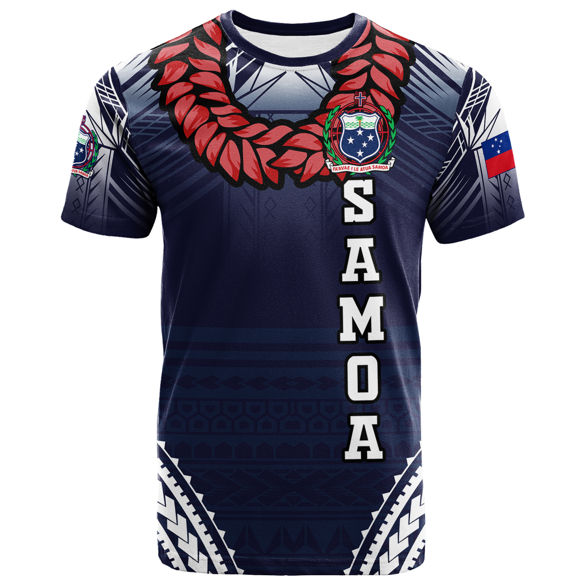 Samoan Ula Fala Art T Shirt LT12 Unisex Blue - Polynesian Pride