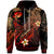 Hawaii Polynesian Hoodie Plumeria Flowers and Waves Unisex Red - Polynesian Pride