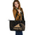 Tokelau Polynesian Leather Tote Bag - Gold Tribal Wave - Polynesian Pride