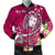 Fiji Custom Personalised Men's Bomber Jacket - Turtle Plumeria (Pink) - Polynesian Pride