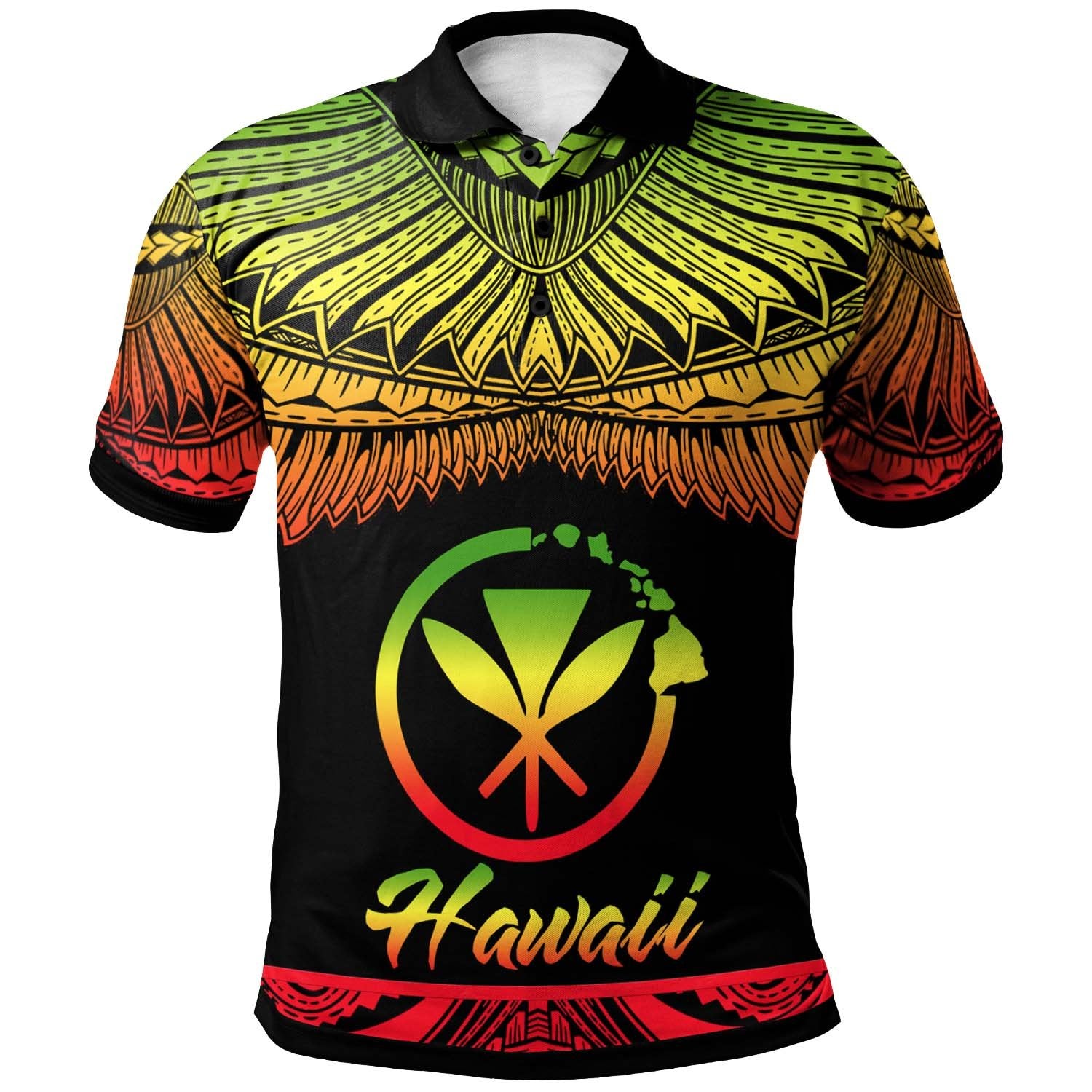 Hawaii Polo Shirt Polynesian Tattoo Reggae Version Unisex Reggae - Polynesian Pride