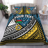 (Custom Personalised) Vanuatu Sanma Province Tribal Pattern Bedding Set - LT12 Bedding Set Blue - Polynesian Pride