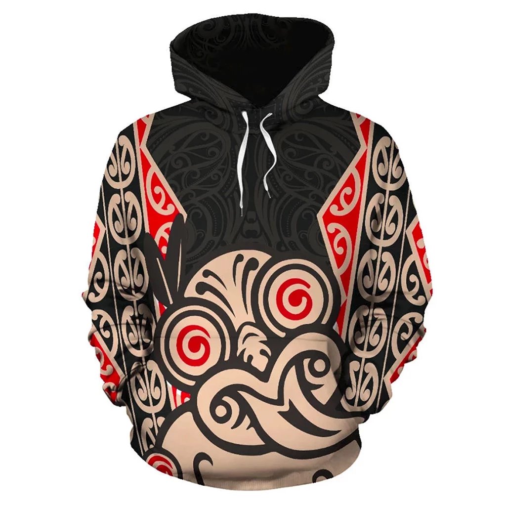 Hei Tiki With Maori Pattern Hoodie Black Unisex Black - Polynesian Pride