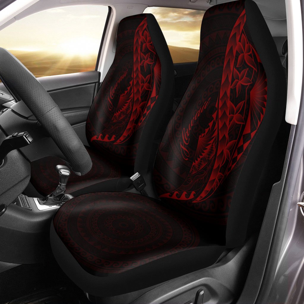 Hawaii Car Seat Covers - Polynesian Pattern Style Red Color Universal Fit Red - Polynesian Pride