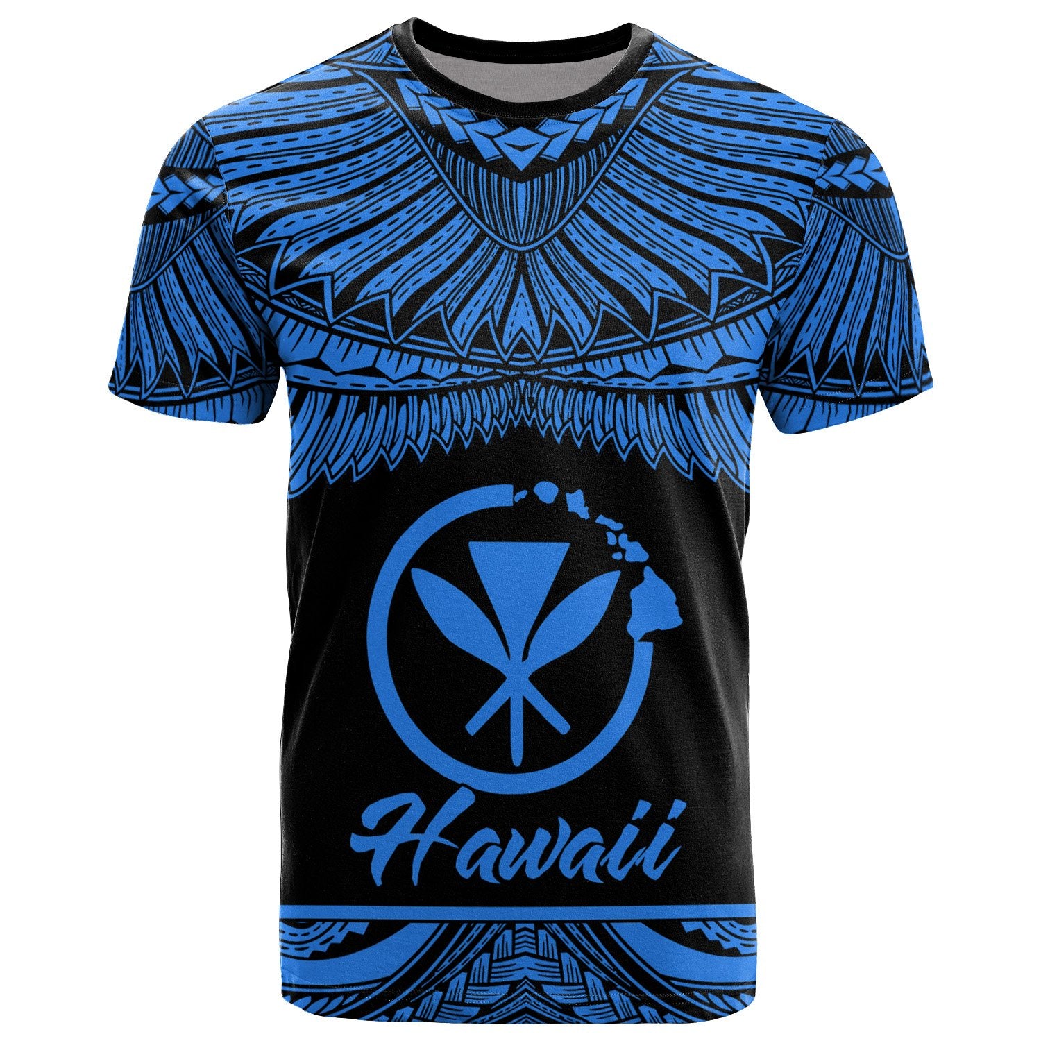 Hawaii Polynesian T Shirt Hawaii Pride Blue Version Unisex Blue - Polynesian Pride