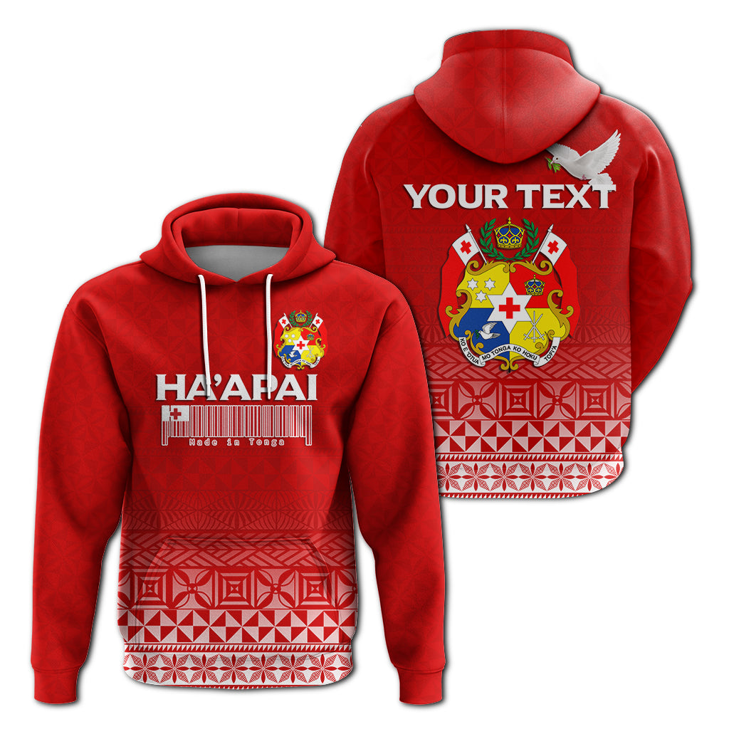 Custom Tonga Haapai Hoodie Tongan Pattern LT12 Unisex Red - Polynesian Pride