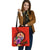 Tahiti Polynesian Tote Bag - Floral With Seal Red Tote Bag One Size Red - Polynesian Pride