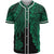 New Caledonia Polynesian Baseball Shirt - Tribal Wave Tattoo Green Unisex Green - Polynesian Pride