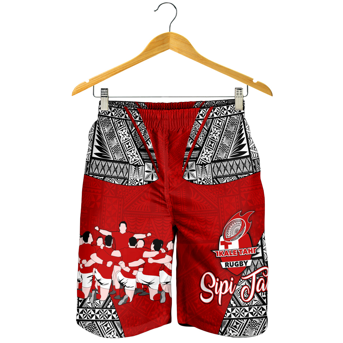 Tonga Rugby Ikale Tahi Sipi Tau Men Short - LT2 RED - Polynesian Pride