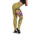 Fiji Polynesian Legging - Floral With Seal Gold - Polynesian Pride