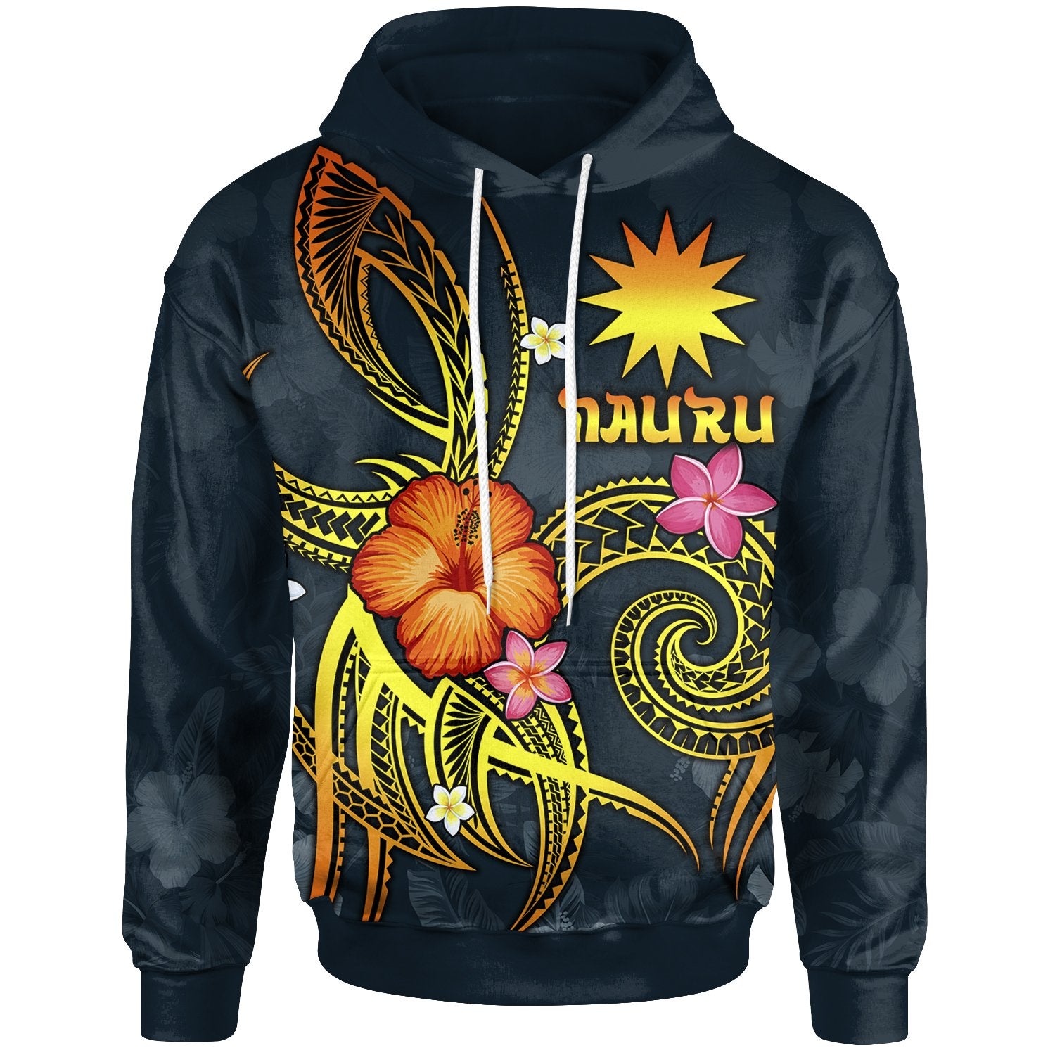 Nauru Polynesian Hoodie Legend of Nauru (Blue) Unisex Blue - Polynesian Pride