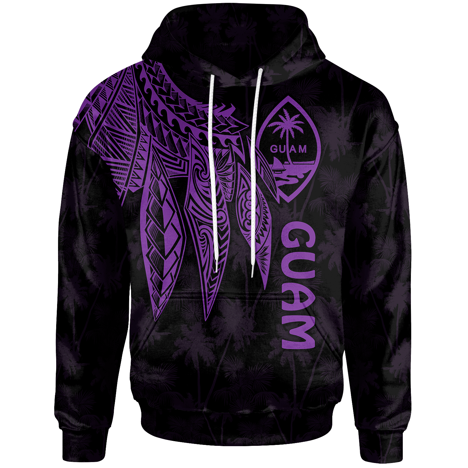 Guam Hoodie Polynesian Wings (Purple) Purple - Polynesian Pride