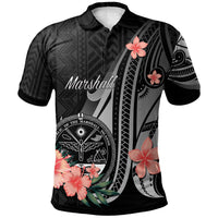 Marshall Islands Polo Shirt Polynesian Hibiscus Pattern Style Unisex Black - Polynesian Pride