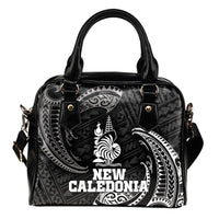New Caledonia Polynesian Shoulder Handbag - White Tribal Wave One Size Black - Polynesian Pride