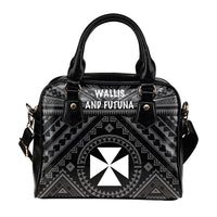 Wallis and Futuna Shoulder Handbag - Wallis and Futuna Seal With Polynesian Tattoo Style - Polynesian Pride