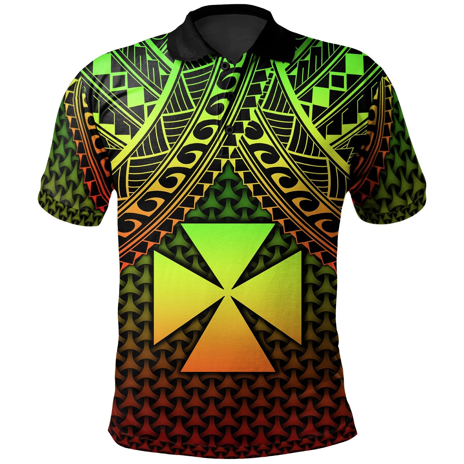 Polynesian Wallis and Futuna Polo Shirt Reggae Vintage Polynesian Patterns Unisex Reggae - Polynesian Pride