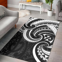 New Zealand Maori Mangopare Area Rug Polynesian - White RLT14 - Polynesian Pride
