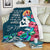 (Custom Personalised) Tahiti Mothers Day With Green Turtle Blanket - LT12 White - Polynesian Pride