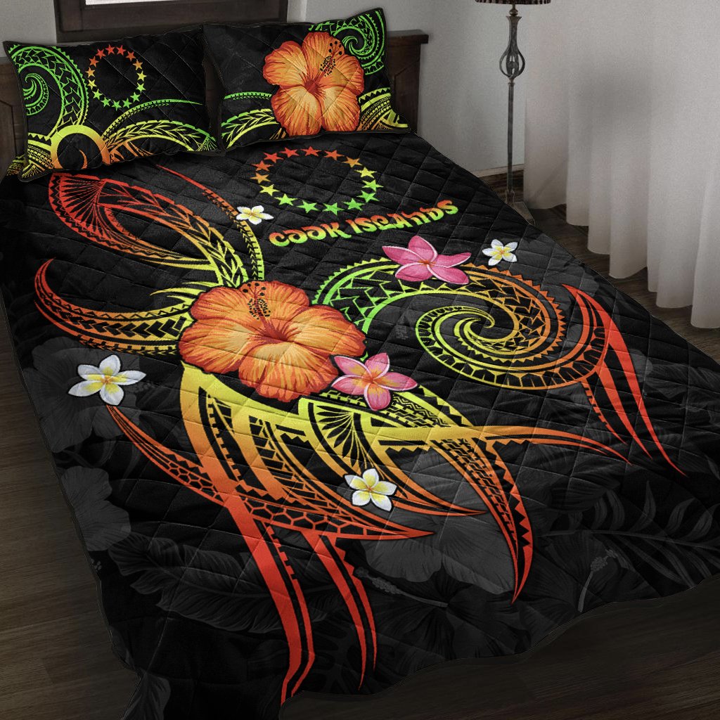 Cook Islands Polynesian Quilt Bed Set - Legend of Cook Islands (Reggae) Art - Polynesian Pride