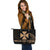 Wallis and Futuna Polynesian Leather Tote Bag - Gold Tribal Wave - Polynesian Pride