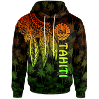 Tahiti Hoodie Polynesian Wings (Reggae) Unisex Blue - Polynesian Pride
