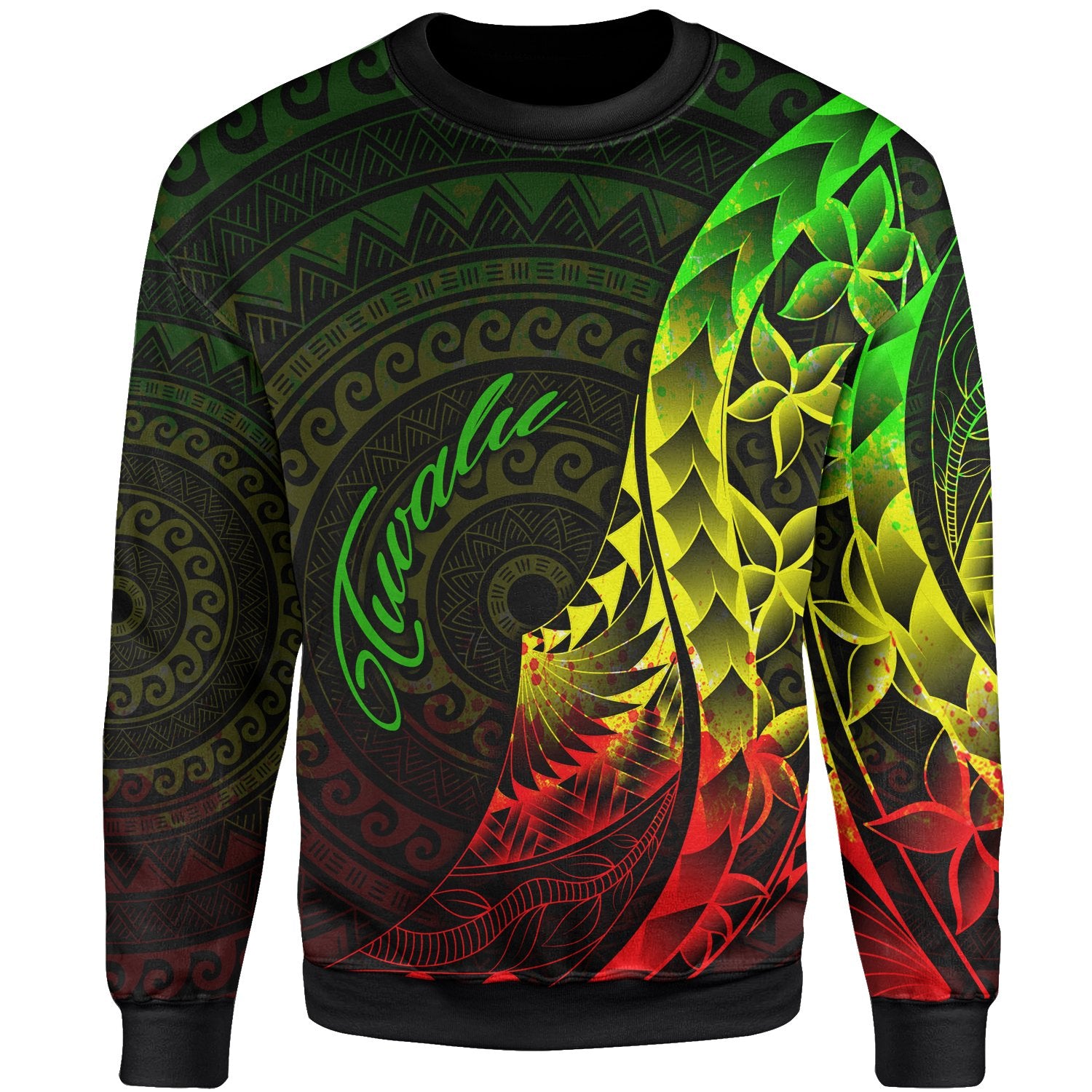 Tuvalu Sweatshirt - Polynesian Pattern Style Reggae Color Unisex Reggae - Polynesian Pride