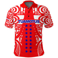 Tuamotu Archipelago Tribal Tattoo Polo Shirt LT12 Unisex Red - Polynesian Pride