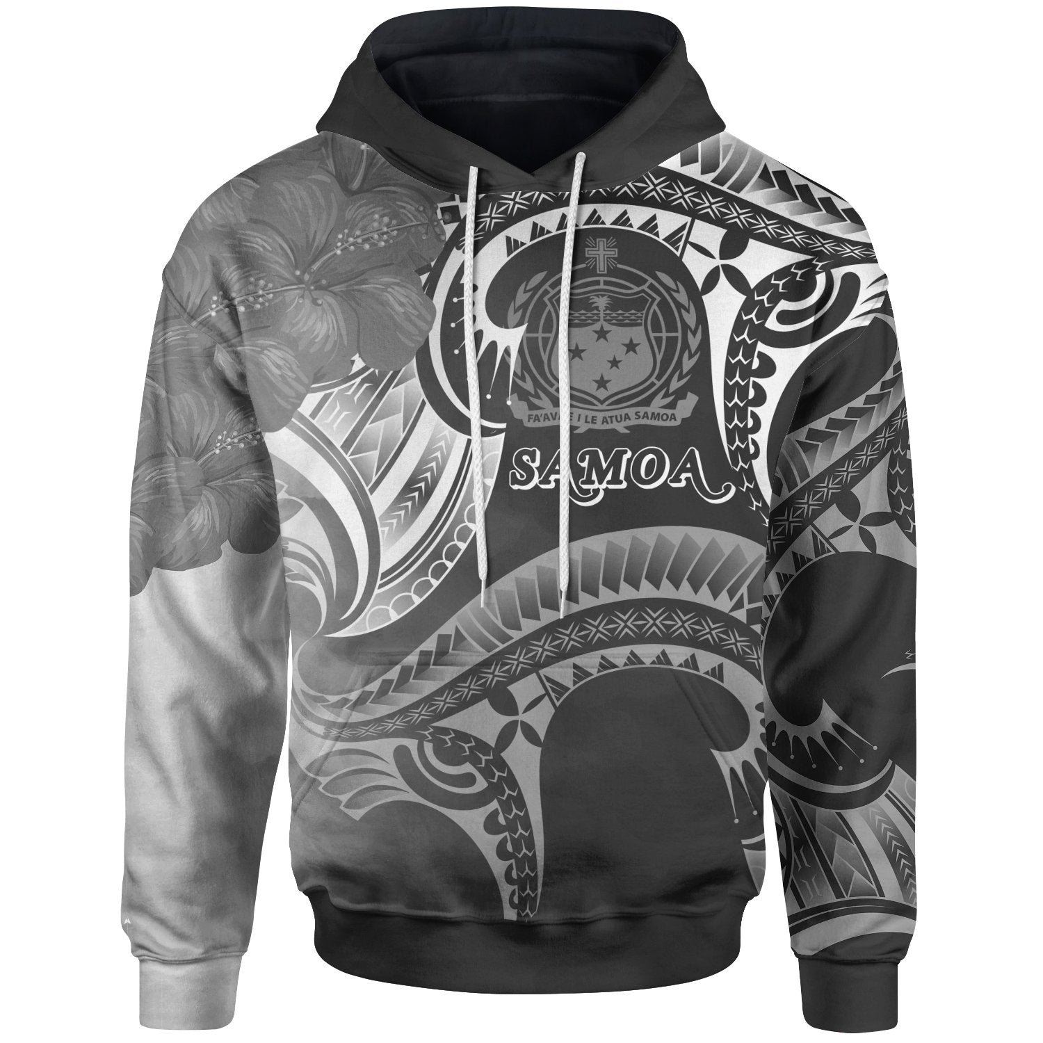 Samoa Hoodie Samoa Seal Wave Style (Black) Unisex Black - Polynesian Pride