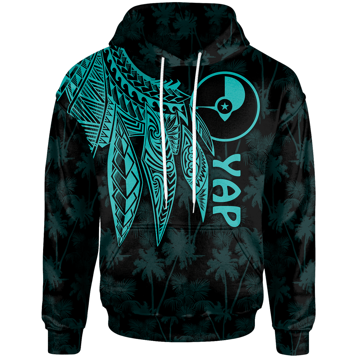 Yap Hoodie Polynesian Wings (Turquoise) Unisex Turquoise - Polynesian Pride