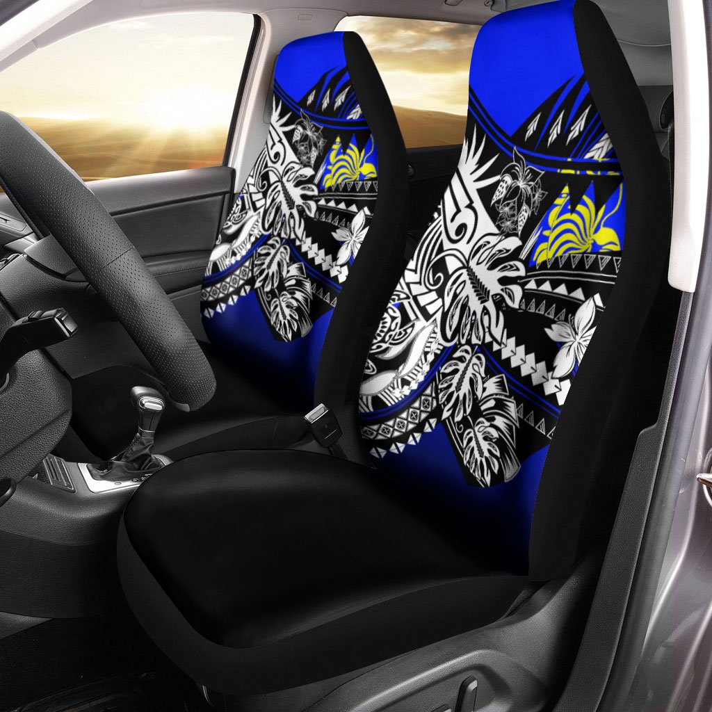 New Caledonia Car Seat Cover - The Flow OF Ocean Blue Color Universal Fit Blue - Polynesian Pride