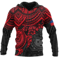 Samoa Polynesian Hoodie Red Turtle Unisex RED - Polynesian Pride