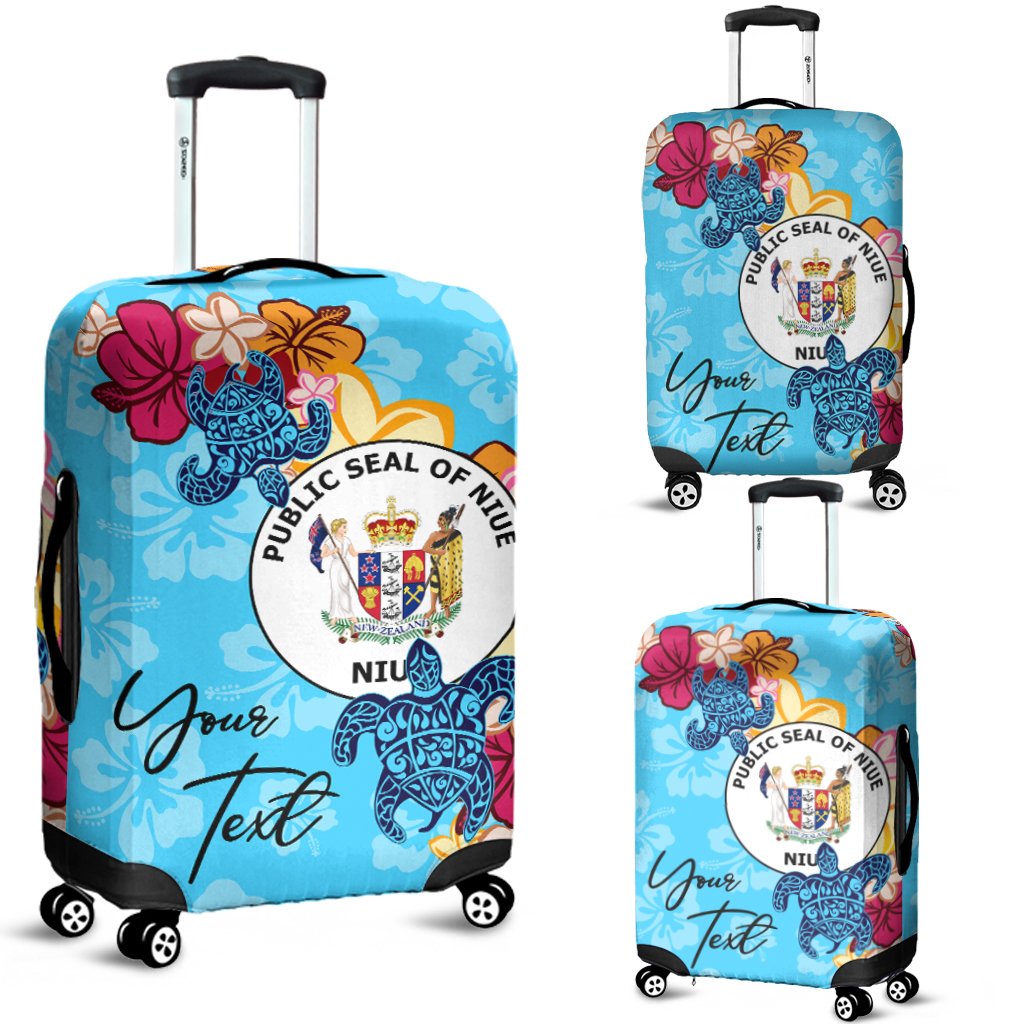 Niue Custom Personalised Luggage Covers - Tropical Style Blue - Polynesian Pride