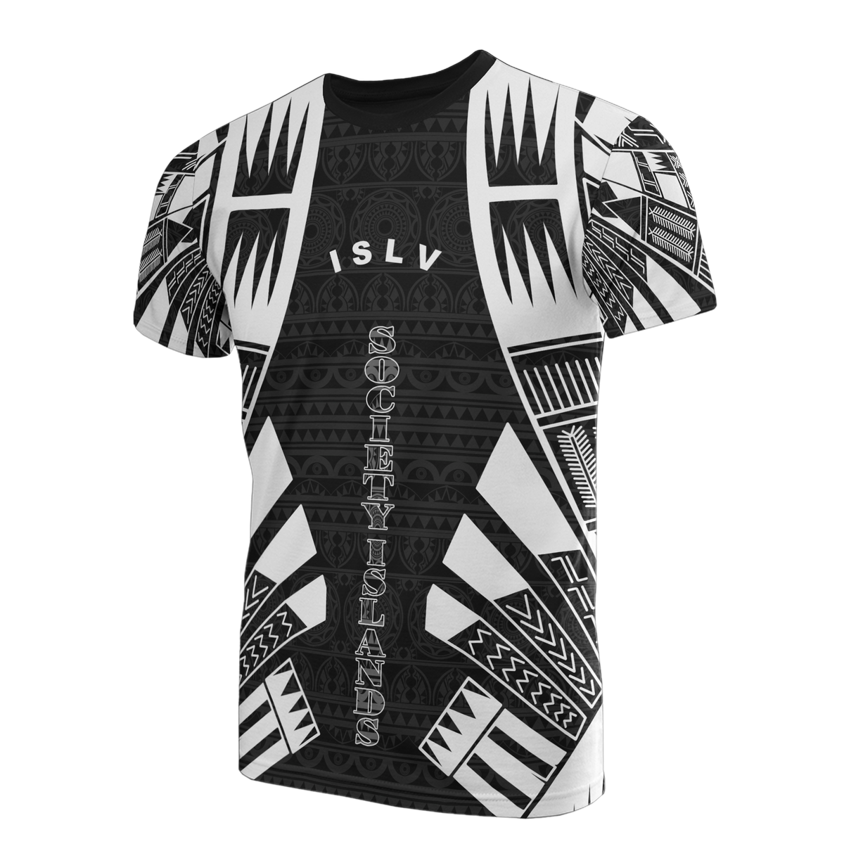Society Islands T Shirt Society Islands Flag Polynesian Tattoo Style Unisex Black - Polynesian Pride