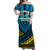 Tuvalu Off Shoulder Long Dress 44th Independence Anniversary - Tribal Pattern - LT12 Long Dress Blue - Polynesian Pride