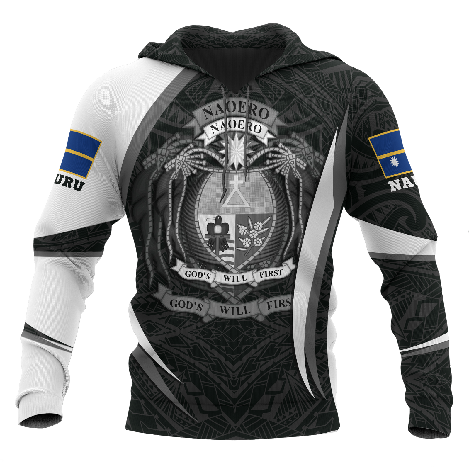 Nauru Polynesian Hoodie Nauru Spirit (White) Unisex White - Polynesian Pride