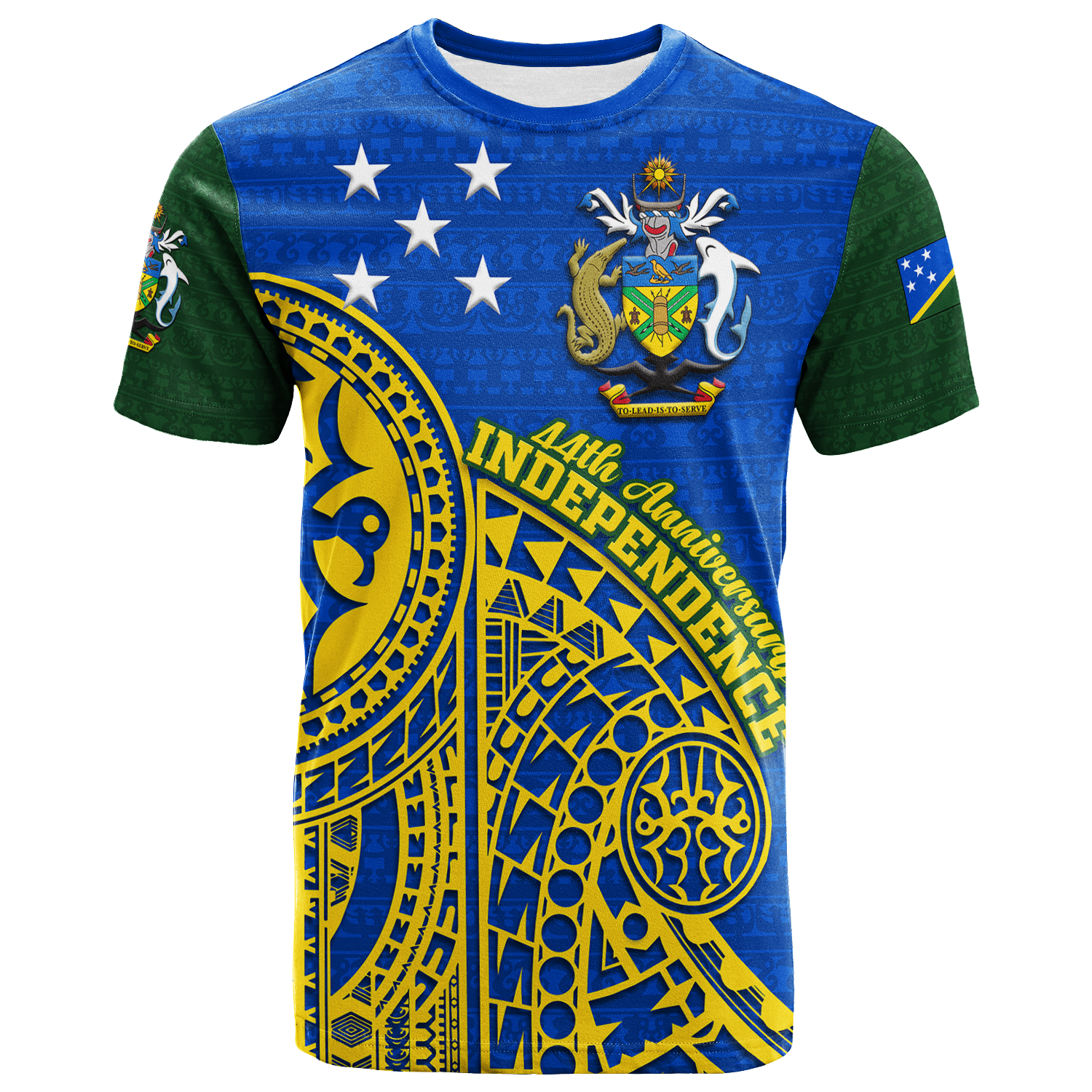 Solomon Islands Independence Anniversary 44th Years T Shirt LT12 Unisex Blue - Polynesian Pride