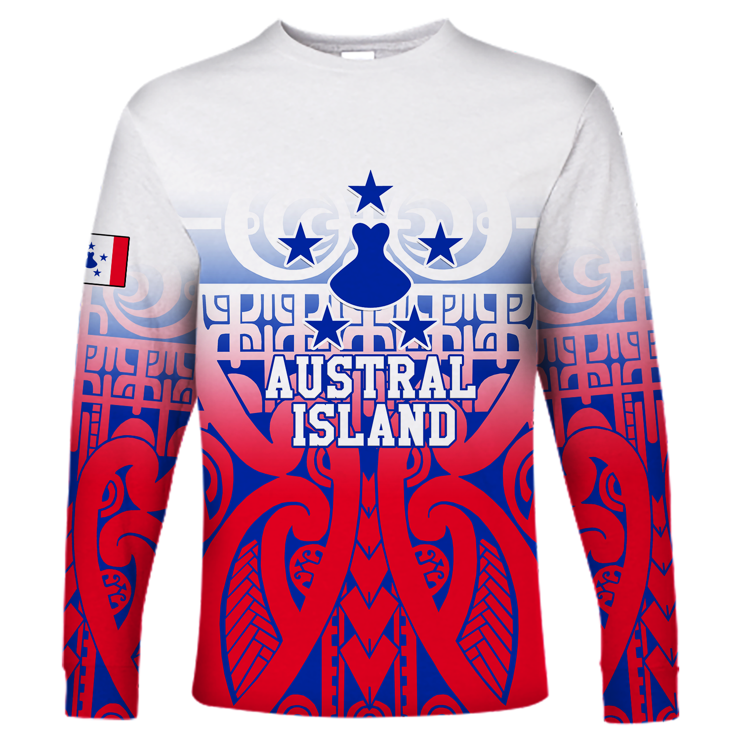 Austral Islands Tribal Long Sleeve Shirt - LT12 Unisex Red - Polynesian Pride