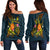 New Caledonia Polynesian Personalised Off Shoulder Sweater - Legend of New Caledonia (Blue) - Polynesian Pride