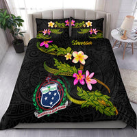 Samoa Polynesian Bedding Set - Plumeria Tribal Black - Polynesian Pride