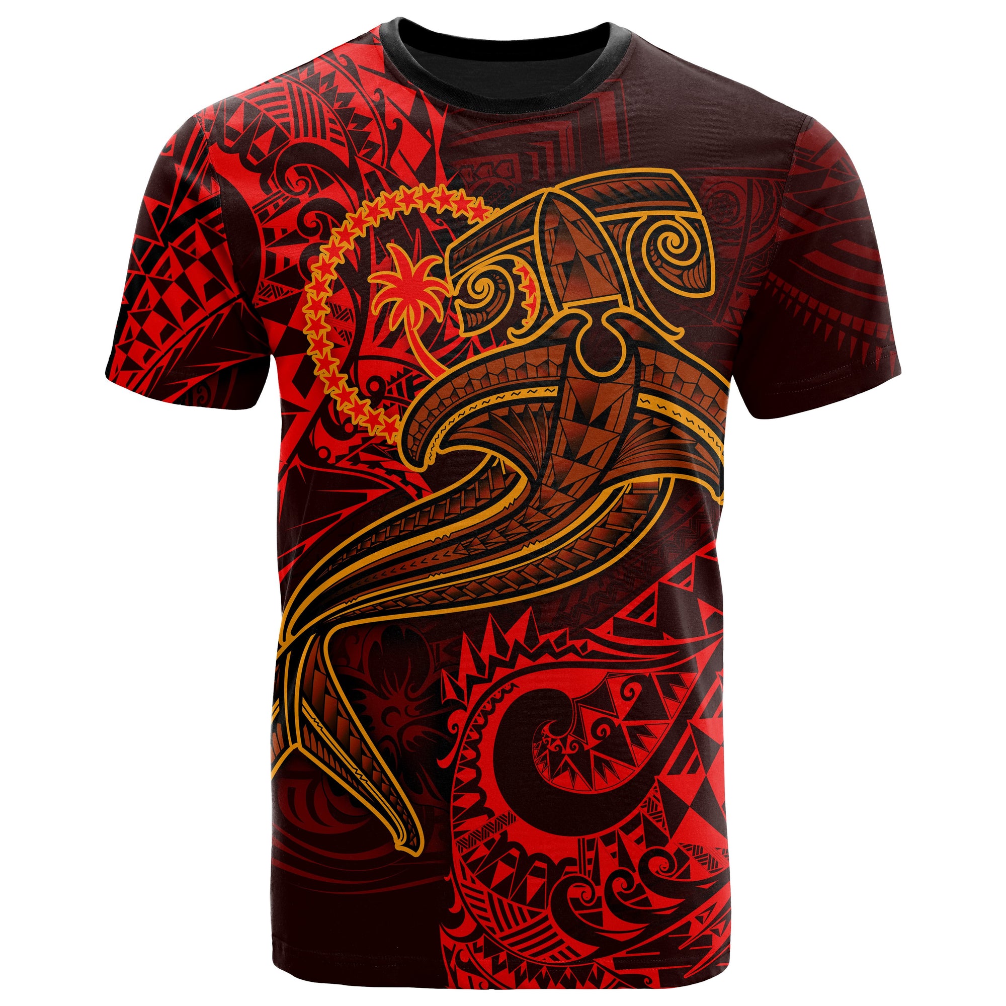 Chuuk T Shirt Red Shark Polynesian Tattoo Unisex Red - Polynesian Pride