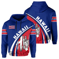 Hawaii National Flag Hoodie up Style Unisex Blue - Polynesian Pride