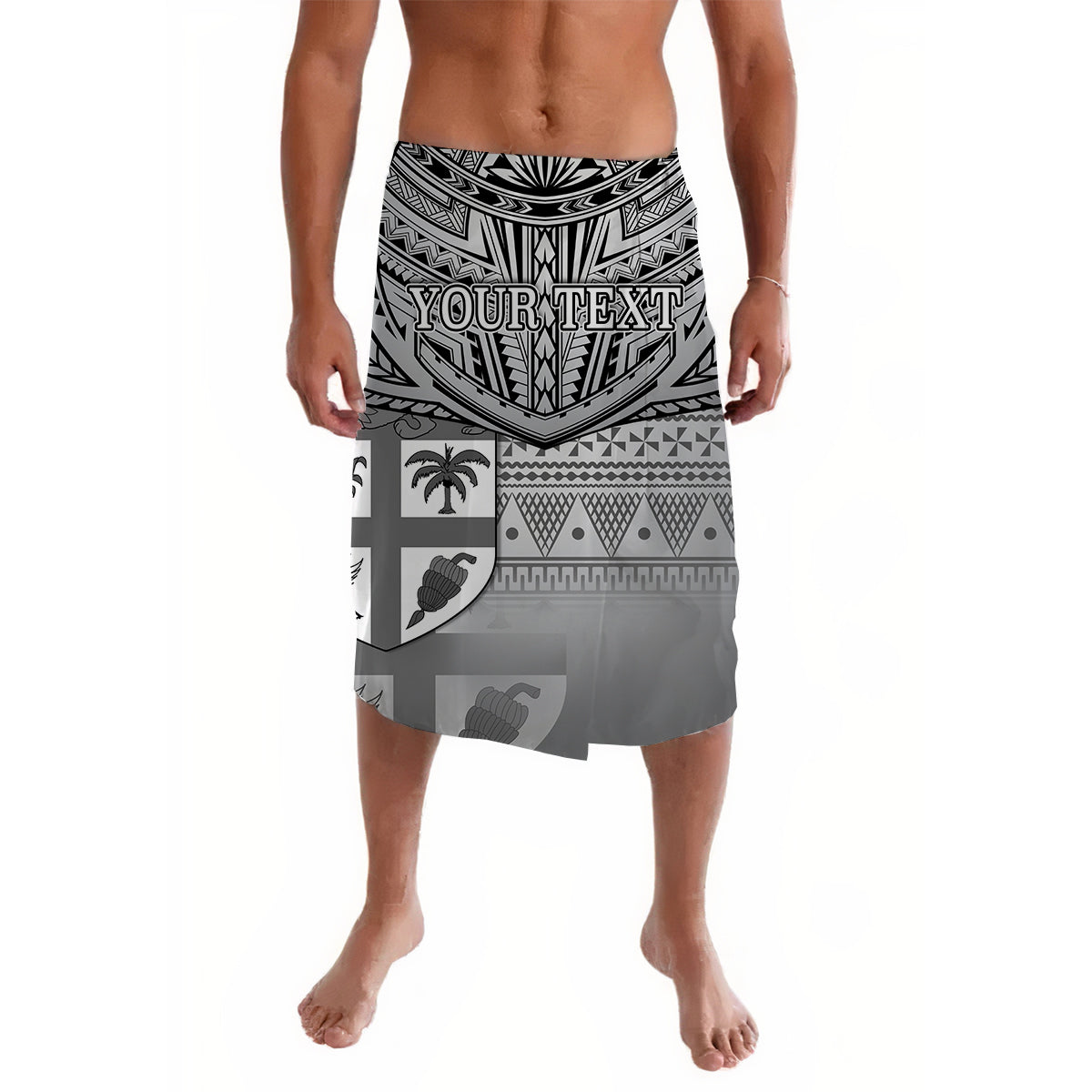 Custom Fiji Creative Lavalava Love Country Version Black LT13 Black - Polynesian Pride