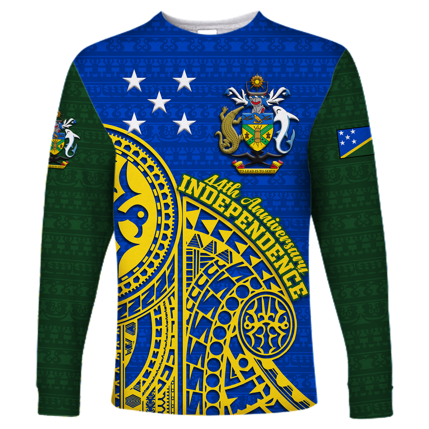 Solomon Islands Independence Anniversary 44th Years Long Sleeve Shirt - LT12 Unisex Blue - Polynesian Pride