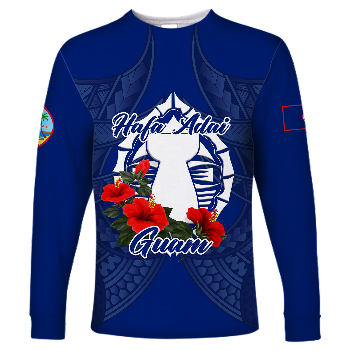 Hafa Adai Guam Legend Long Sleeve Shirt - LT12 Unisex Blue - Polynesian Pride